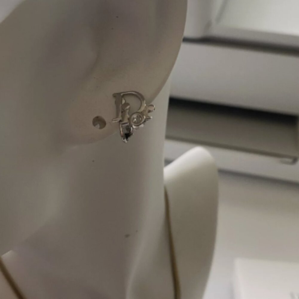 Authentic Christian Dior Earrings Pre Loved, Great Condition, Silver